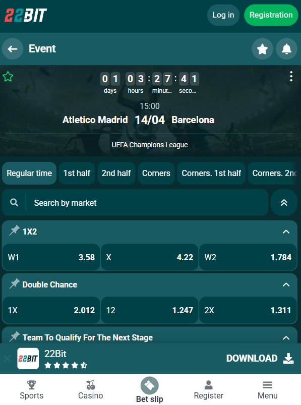 Sports betting review at 22Bit India